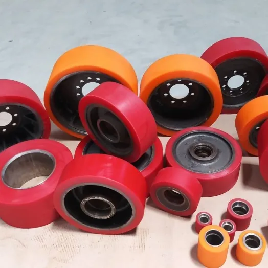 Wheels and rollers with polyurethane coating